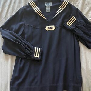 Vintage Cambridge Dry Goods Sailor Navy Shirt with Cream Trim M